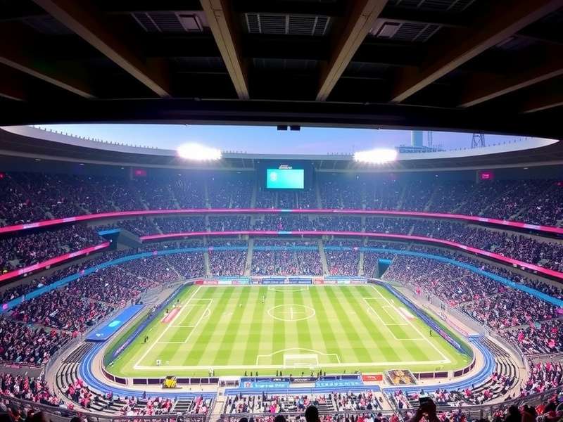 Arrowhead Stadium in Kansas City illuminated at night, home of the Chiefs and a 2026 FIFA World Cup venue