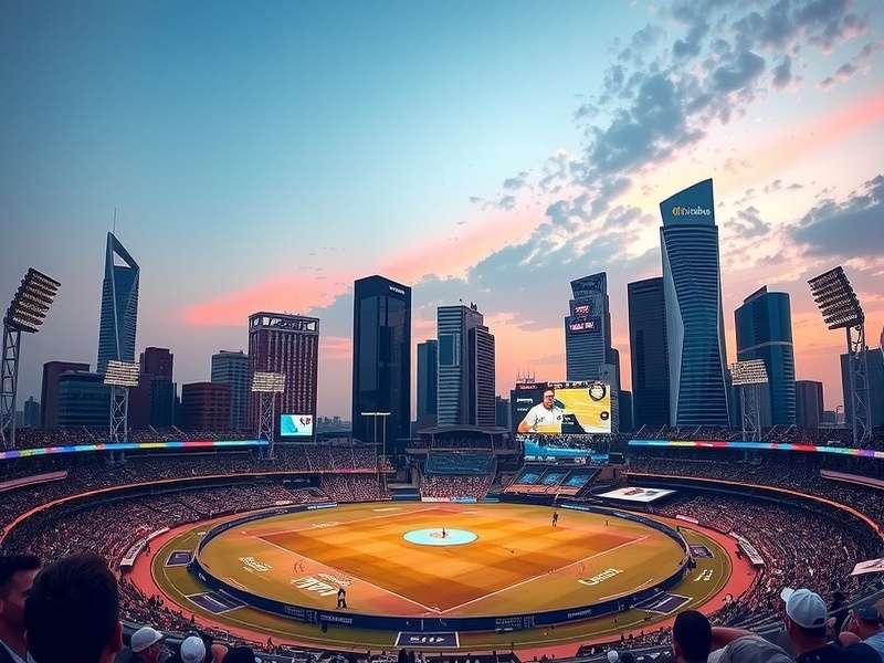 T20 World Cup Stadium in Dallas with vibrant crowd