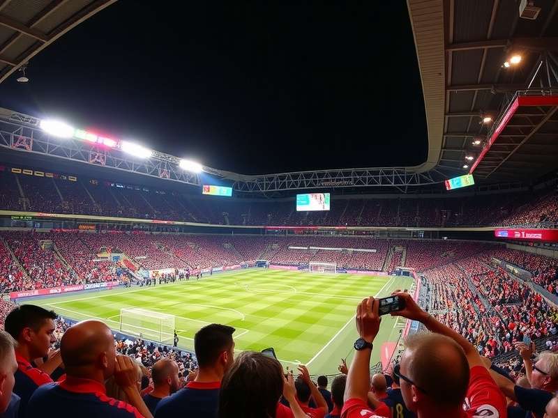 Mercedes-Benz Stadium Atlanta aerial view during major event