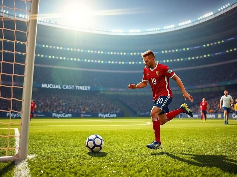 A vibrant crowd celebrating at a FIFA World Cup stadium