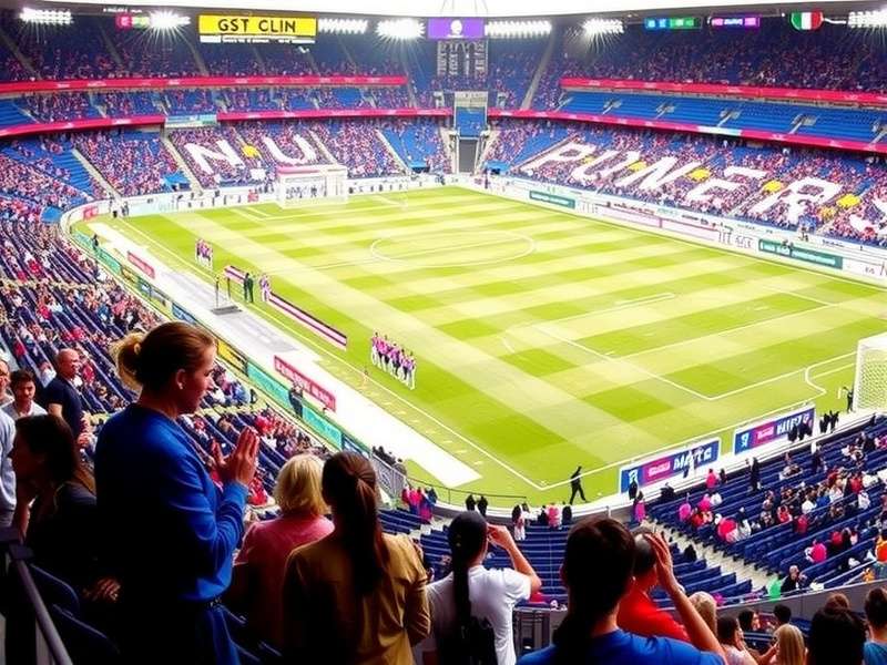 Women's World Cup 2024 Stadium with excited fans holding tickets