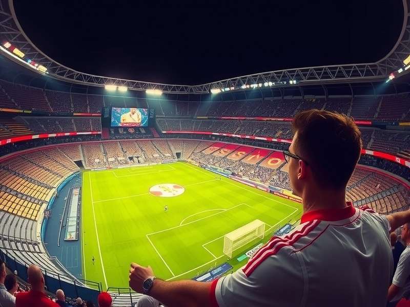 Crowd celebrating at a FIFA World Cup match in a stadium