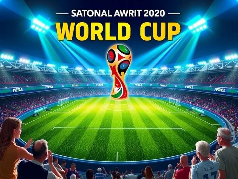 Crowd cheering at a football stadium during a World Cup match