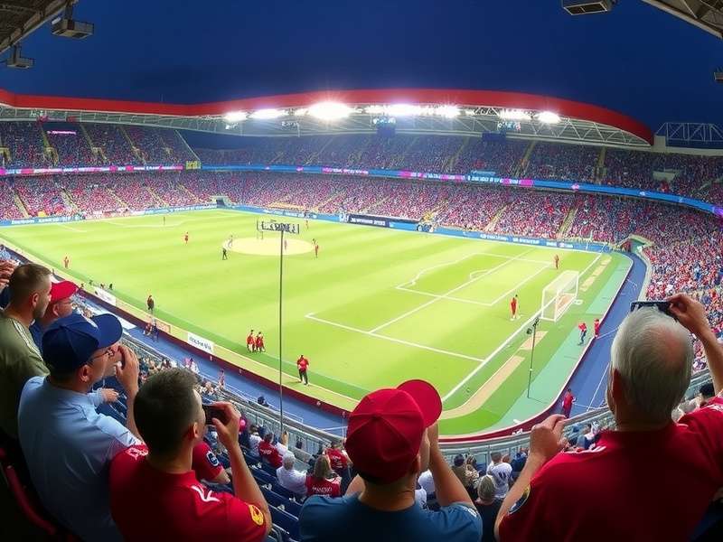 Gillette Stadium exterior with FIFA World Cup 2026 branding