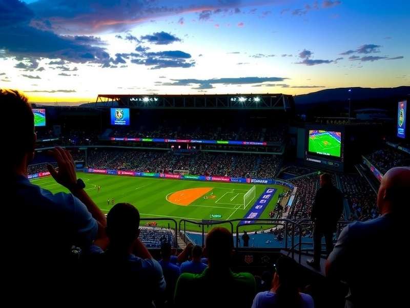 BC Place Stadium in Vancouver illuminated at night, prepared for a FIFA World Cup match