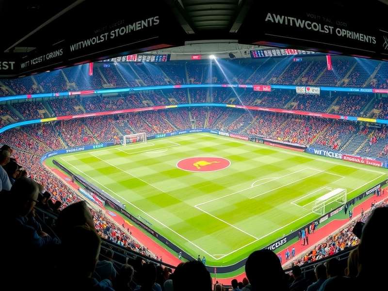 Crowd celebrating at a football world cup stadium