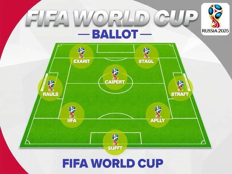 FIFA World Cup 2026 ballot ticket concept with football and stadium