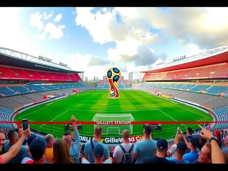 Detailed seating map of Gillette Stadium showing World Cup ticket categories and premium zones