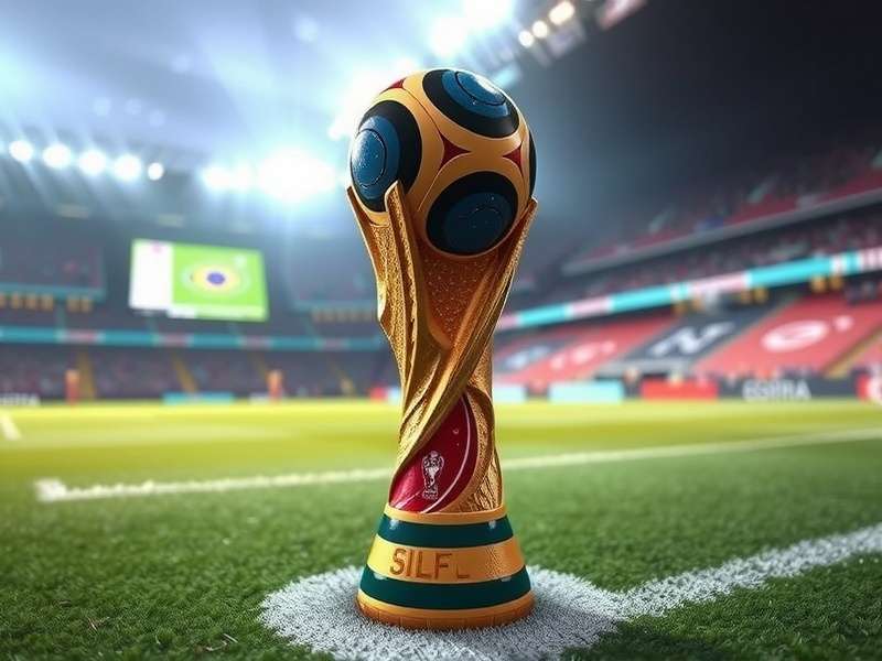 FIFA World Cup stadium with fans cheering