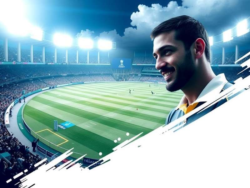 Cricket World Cup stadium packed with fans during a night match