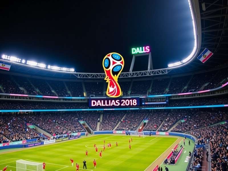 AT&T Stadium in Dallas, host venue for the 2026 FIFA World Cup, showcasing the iconic architecture and bright lights.