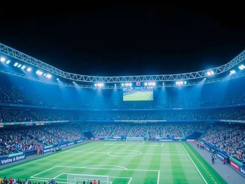FIFA World Cup stadium packed with fans holding flags and banners