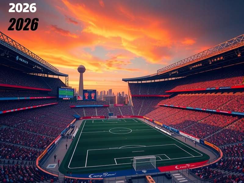 AT&T Stadium Dallas – FIFA World Cup 2026 venue with massive crowd and floodlights