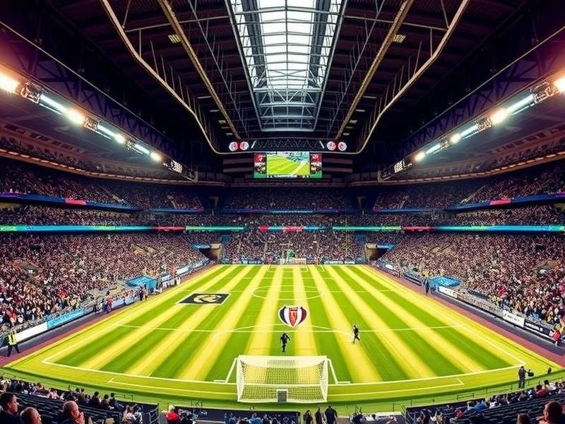 Gillette Stadium aerial view with full crowd during a football match