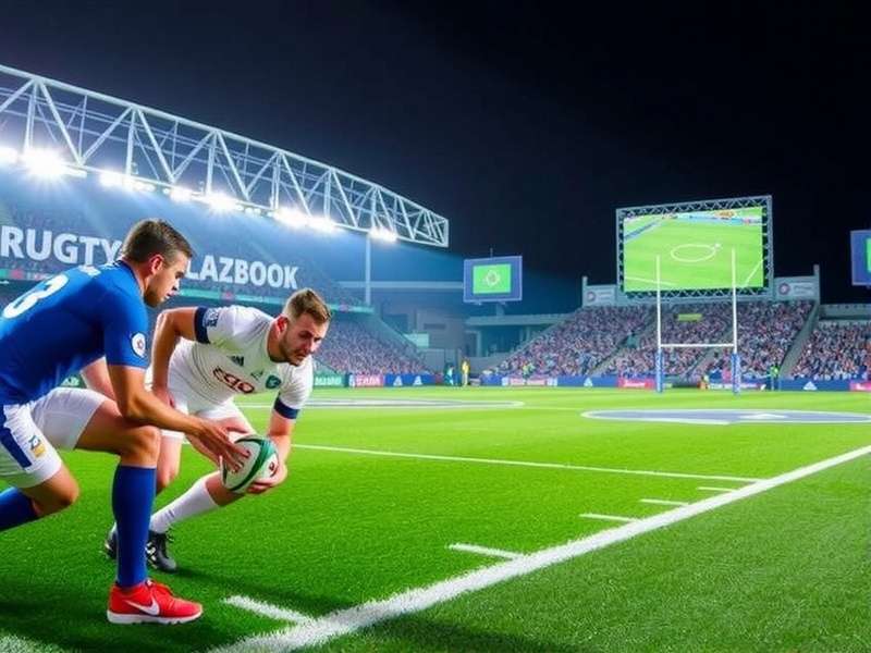 Rugby World Cup 2025 – stadium packed with passionate fans holding tickets and flags
