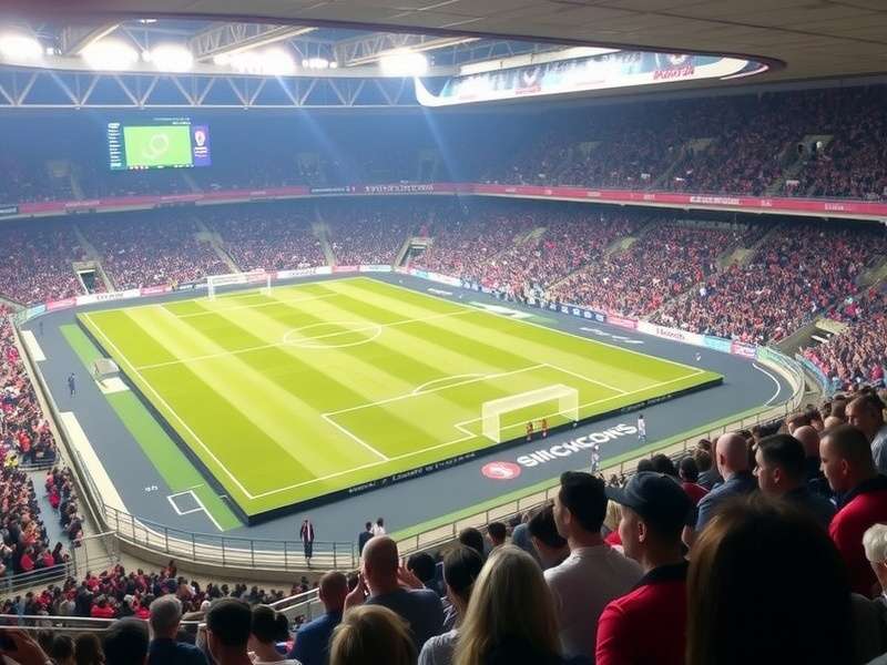 FIFA World Cup 2026 stadium in Mexico with fans holding flags and banners